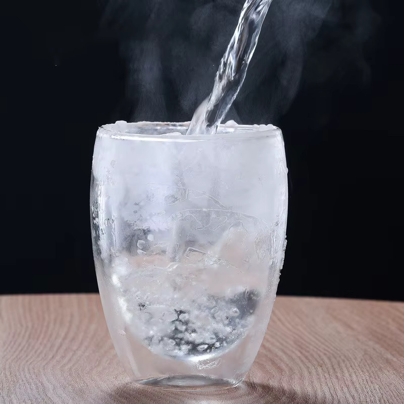 DONGLL Doppelwandige Glastasse Set, transparent, handgefertigt, Wärmeisolierend, Tumbler für Tee, Espresso oder Whisky, 250 ml - Bild 3