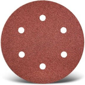 Menzer Klett-Schleifscheiben Set 50 Stück Ø 150 mm K40 6-Loch für Holz, Metall und Farbe in Braun - Bild 1