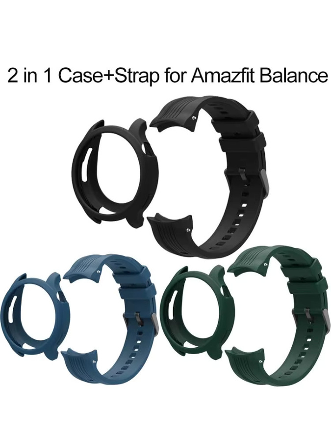 Huami Amazfit Balance Silikonarmband, Schutzhülle, Schwarz - Bild 4