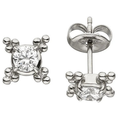 Colfem Ohrstecker Edelstahl, 2 Zirkonia, Unisex - Bild 1