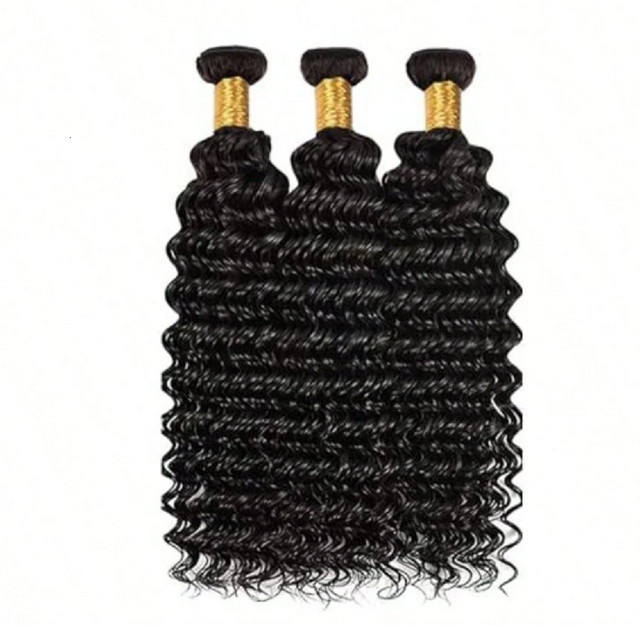 FIUMER Deep Wave Echthaar-Bündel, Virgin Remy Haar, Naturfarbe, Damen - Bild 1