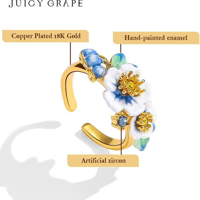 Juicy Grape Ring, 18K vergoldet, Emaille, Damen - Bild 1