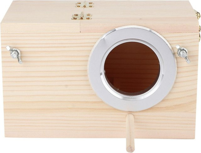 Holz Vogelhaus Zuchtbox zur Inkubation für Haustiere, Gartendekoration, B/T/H: 12 x 12 x 19,5 cm - Bild 1