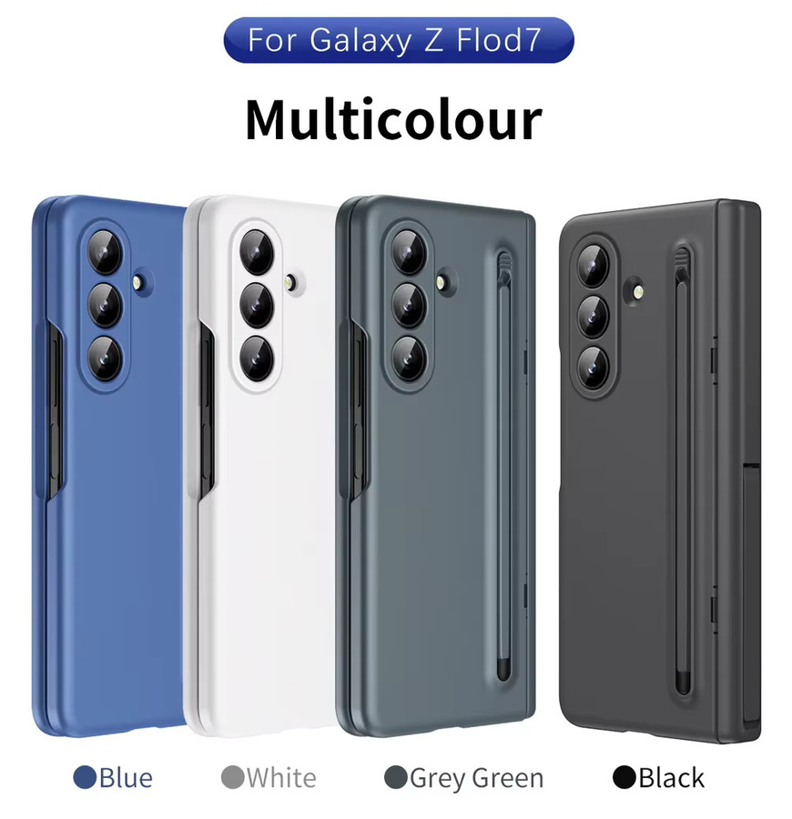 Schutzhülle für Samsung Galaxy Z Fold 7 6 5 4 3 mit Scharnier-Halterung, S Pen Steckplatz und gehärtetem Glas in Schwarz - Bild 5