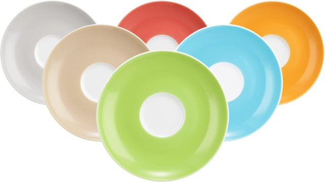 Seltmann Weiden Espressountertassen Liberty Pure Colors aus Porzellan, Multicolour, 6er Set, Durchmesser: 12 cm - Bild 1