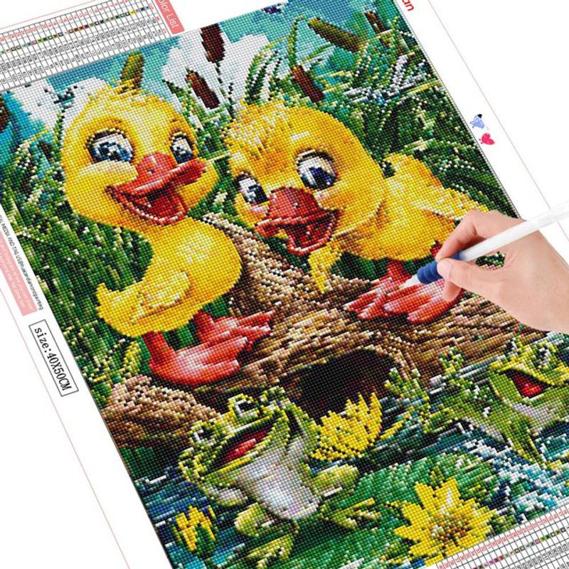 FIYO Diamond Painting Set Ente als Kreuzstich-Stickerei, mehrfarbig, B/H: 20 x 30 cm - Bild 7