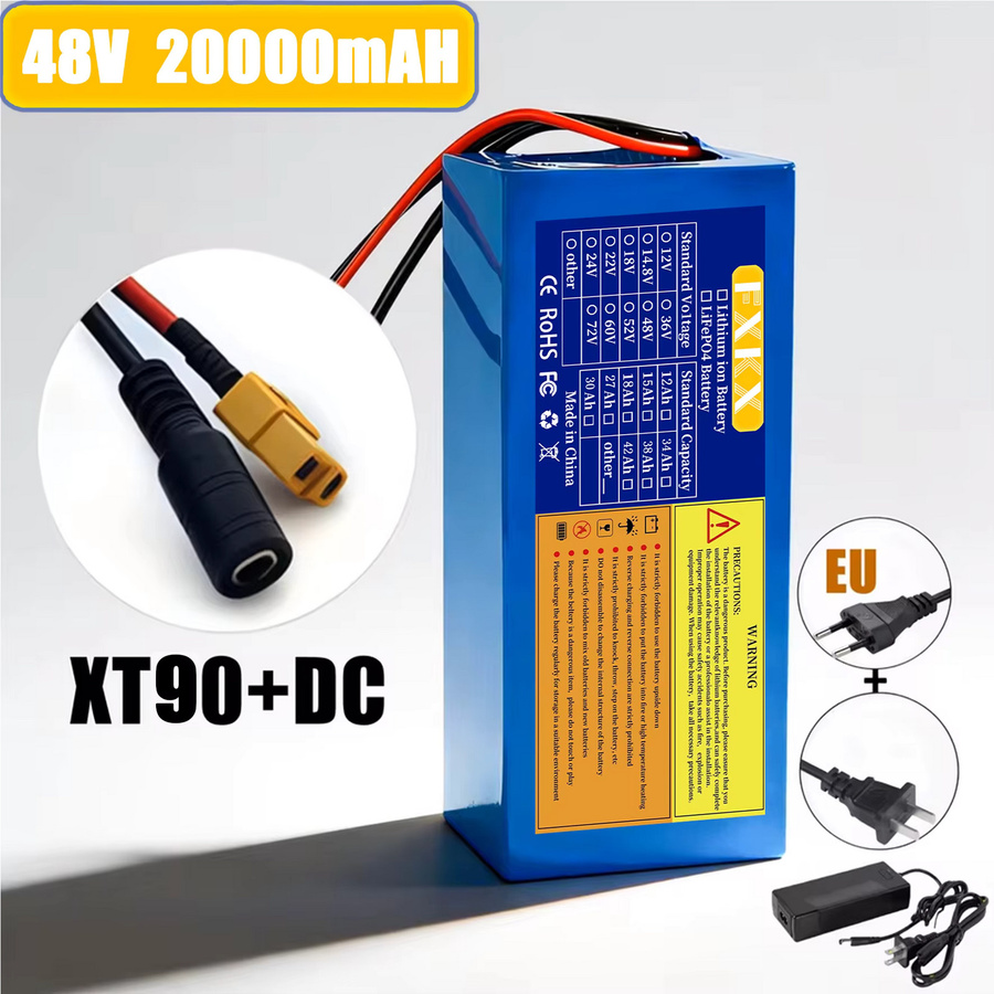 FXKX Lithium-Ionen-Akku 48V 30Ah für E-Bike und Elektrofahrrad mit BMS, Farbe: Blau - Bild 6