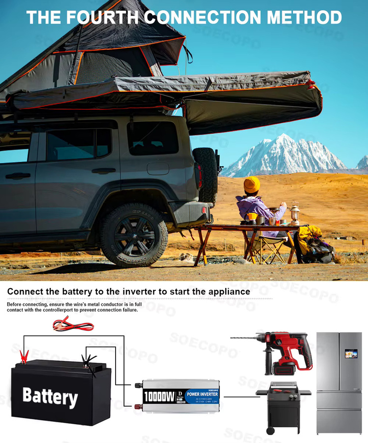 SOECOPO Solaranlagen-Kit mit 2x 600W Panels, 100A Laderegler und Wechselrichter für 12V zu 110V/220V, 10000W Peak Leistung für Wohnmobil und Outdoor - Bild 2