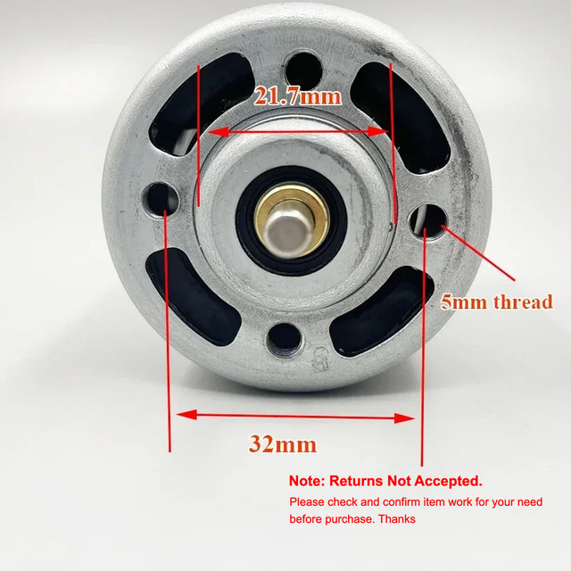 Johnson HC887 Kohlebürstenmotor mit 7-poligem Rotor, DC 12 V–18 V, 18800 U/min und Hochgeschwindigkeits-Kugellager vorne in Silber für deine Elektrowerkzeug-Bohrmaschine - Bild 1