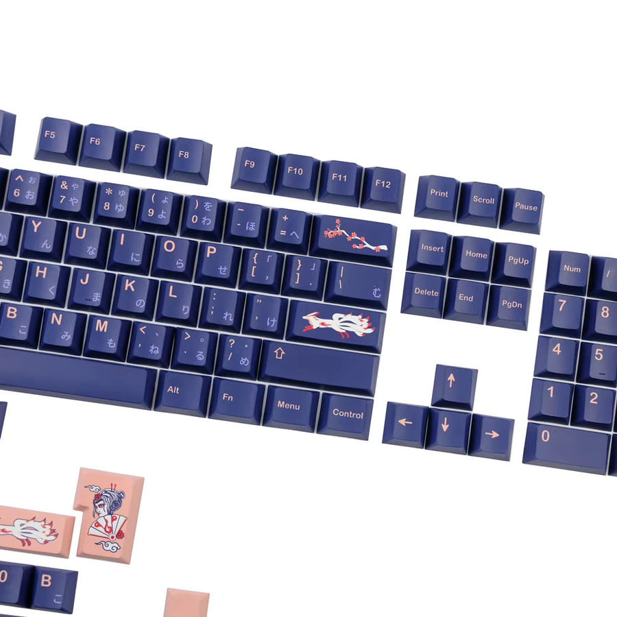 DYE FETISH GMK Kitsune Keycap Clone Set Japanisches Design, PBT Material, Cherry Profile, 142 Tasten für MX Switches mechanische Tastaturen - Bild 3