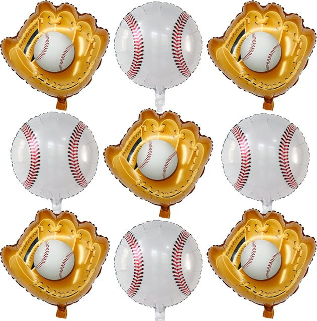 LQVYI Baseball-Luftballons und Baseball-Handschuh Mylar-Luftballons, 9-teiliges Set - Bild 1