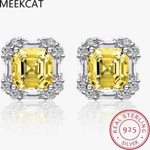 MEEKCAT Ohrstecker 925 Silber, Diamant, 18 Karat vergoldet, Damen - Bild 1