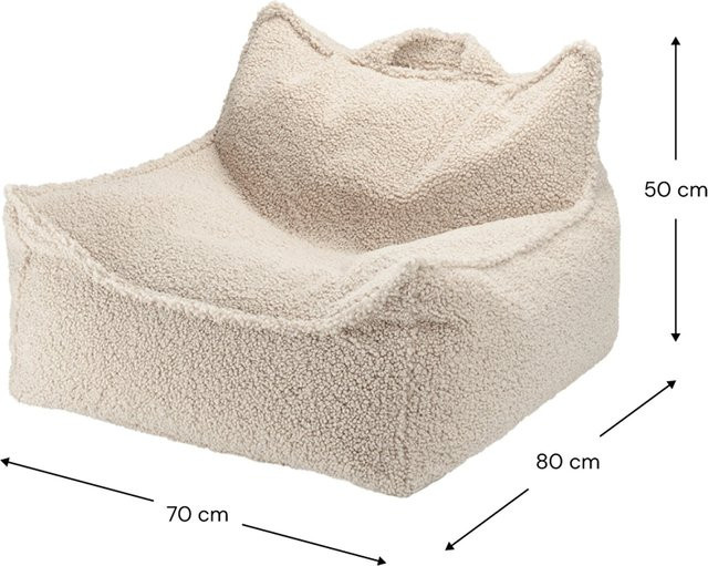 Wigiwama Sitzsack aus Teddystoff in Braun mit abnehmbarem Bezug und Tragegriff - Bild 1
