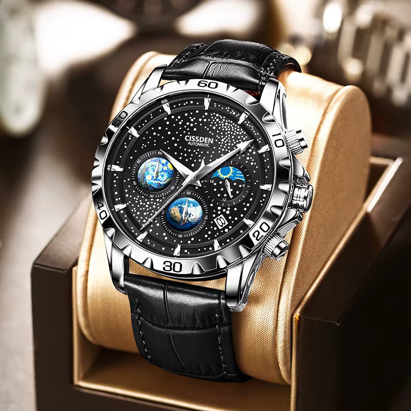 rollstimi Armbanduhr, Quarz, Edelstahl, Leder, Herren - Bild 2