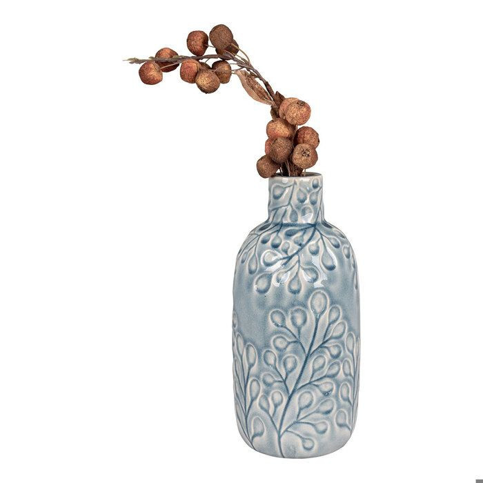 You do it Keramikvase mit Blumenmuster in Blau, runde Form, Durchmesser: 12 cm, Höhe: 26 cm - Bild 2