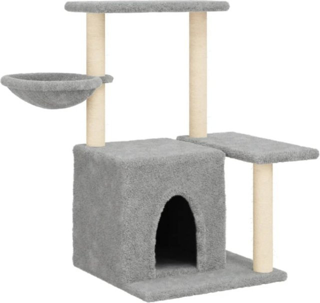 vidaXL Kratzbaum Hellgrau mit Sisal-Kratzsäulen und Höhle Höhe: 83 cm, Breite: 57 cm, Tiefe: 57 cm - Bild 1
