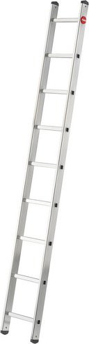 Hailo Anlegeleiter ProfiStep uno aus Aluminium, 9 Sprossen, Farbe: Silber, maximale Arbeitshöhe: 350 cm - Bild 1