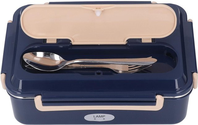 OutsideWorld Elektrische Lunchbox aus 304 Edelstahl in Blau mit UK-Stecker - Bild 1