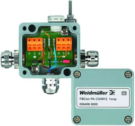 Weidmüller FBCON PA CG/M12 Sensor/Aktorbox passiv PROFIBUS-PA Standardverteiler in Grau aus Edelstahl - Bild 1