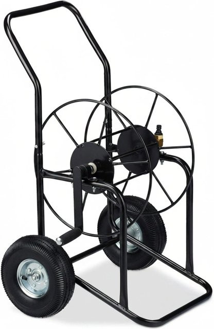 Relaxdays Schlauchwagen aus Metall und Kunststoff in Schwarz, fahrbar, B/T/H: 94 x 66 x 52 cm - Bild 1