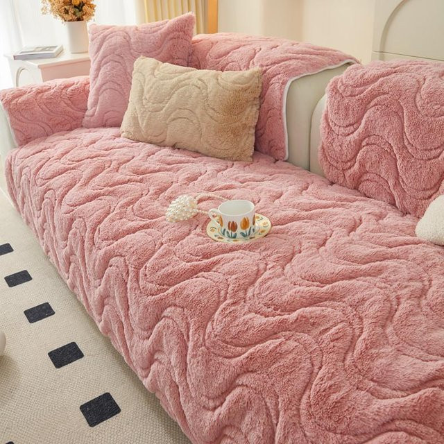 Binchi Outdoor Equipment Sofamatte aus Plüsch in Grau, rutschfeste und weiche Couchdecke für dein Sofa, 70 x 70 cm - Bild 1