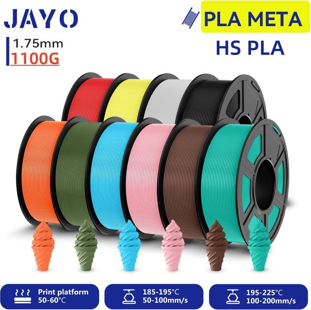 JAYO 1100g 3D PLA Filament 1,75mm Hochgeschwindigkeits-PLA Meta für FDM 3D-Drucker - Bild 1