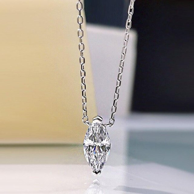 Shi Pei Anhänger Halskette, 925 Silber, Moissanit, Damen - Bild 1