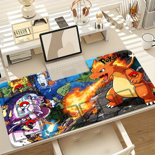 Potdemiel Pokemon Charizard vs Mewtwo Battle TCG Spielmatte, Gaming-Mauspad, Schreibtischunterlage - Bild 1