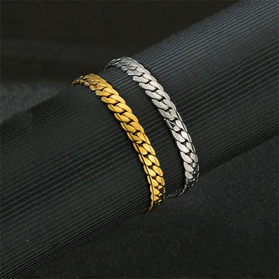 MAGIC ZONE Armband, Schlange Kettenglied, Edelstahl, Gold, Unisex - Bild 3