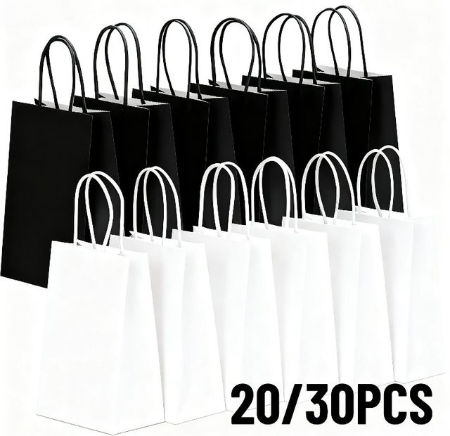 Kraftpapiertüten in Schwarz und Weiß für Snacks, Geschenke und Einzelhandel-Verpackungen - Bild 1