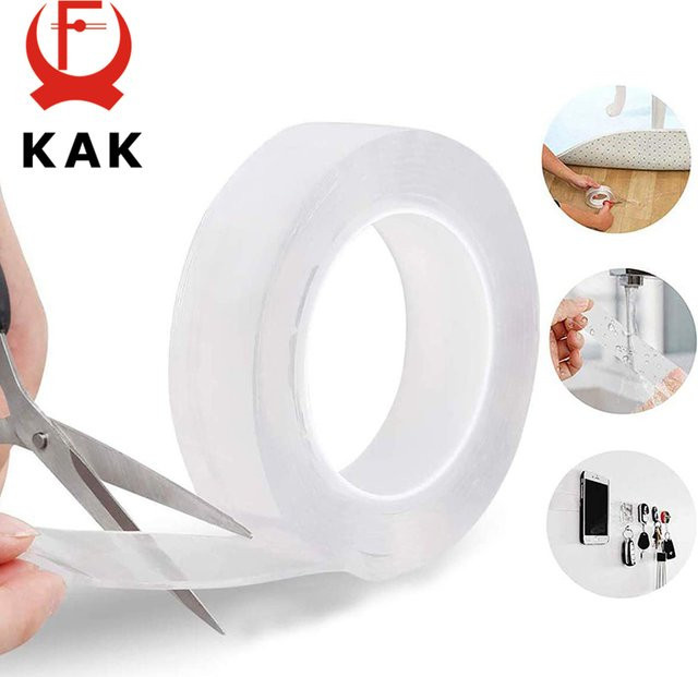 KAK Nano Magical Tape Doppelseitiges Klebeband, transparent, wiederverwendbar und wasserdicht, 2 mm Dicke - Bild 1