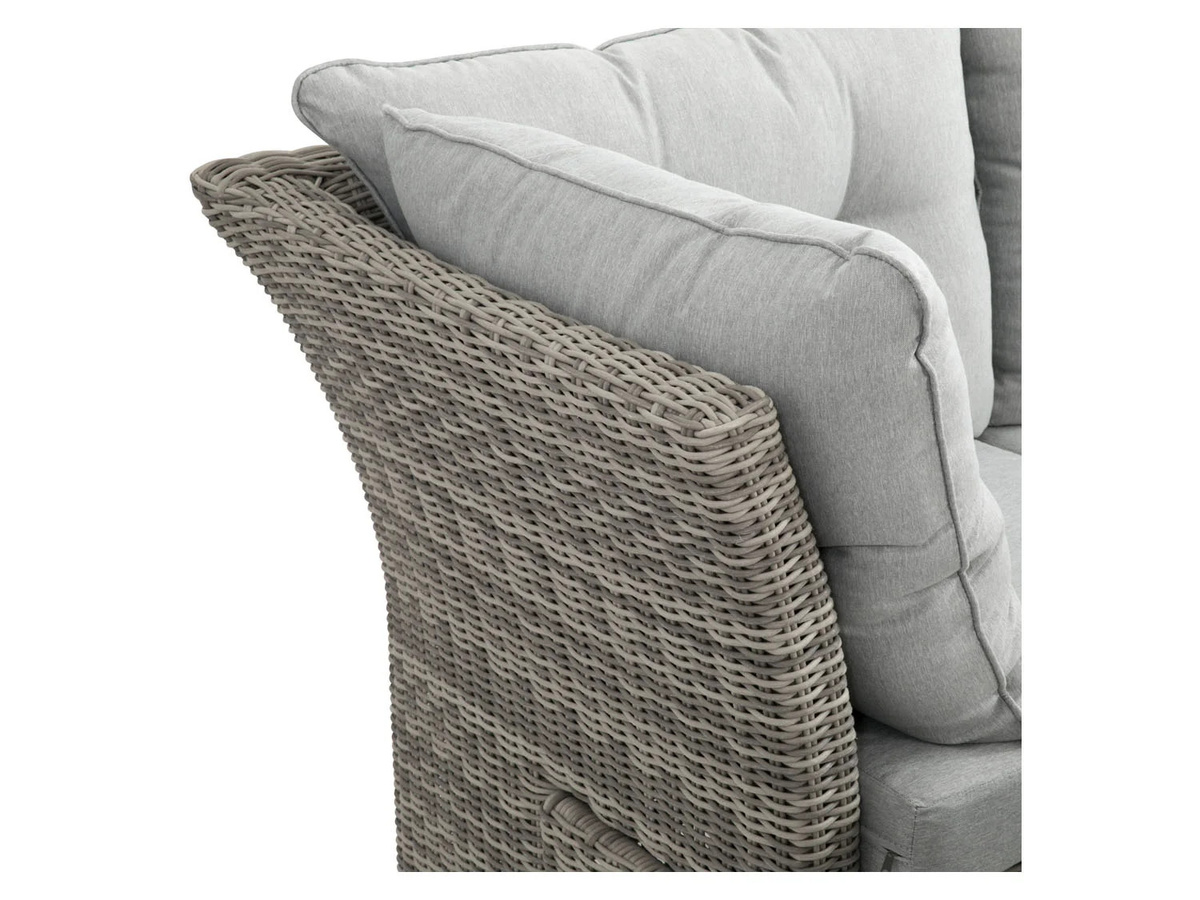 Greemotion Lounge-Set Malia, 5-teilig, halbrund, grau, Polyrattan und Aluminium - Bild 3