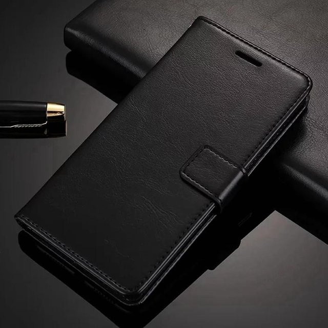 Leder Handyhülle im Buchstil mit Kartenfach für Samsung Galaxy A05 A15 A25 A35 A55 A24 A34 A54 5G A53 5G Redmi Note 13 Pro Samsung S21 in Schwarz - Bild 1
