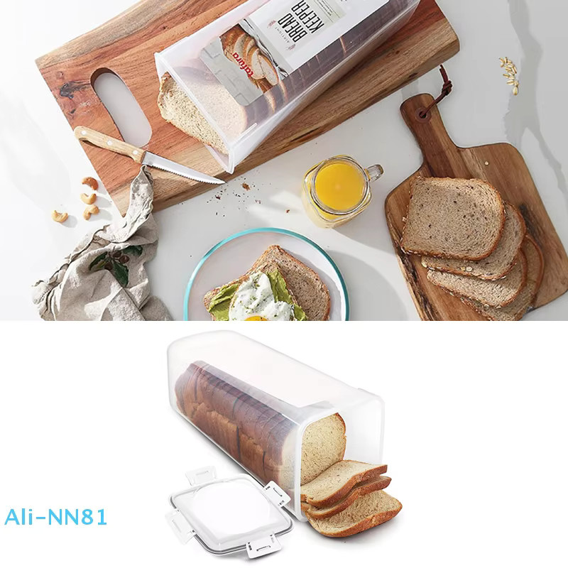 Luftdichter Brotbehälter aus Kunststoff in Transparent, ideal als Brotkasten und Sandwich-Aufbewahrung für deine Küche - Bild 3