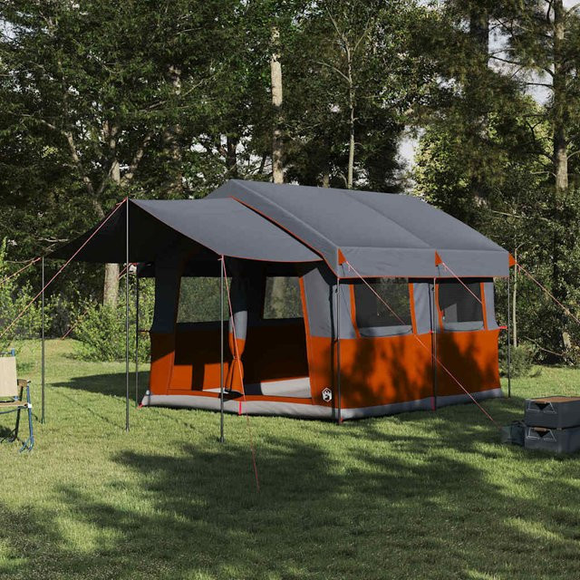 vidaXL Familienzelt Grau und Orange B/T/H: 324 x 255 x 230 cm - Bild 2