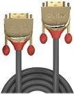 Lindy Gold DVI-Kabel Dual Link DVI-D (M) auf DVI-D (M) mit Daumenschrauben in Grau, Länge: 50 cm - Bild 1