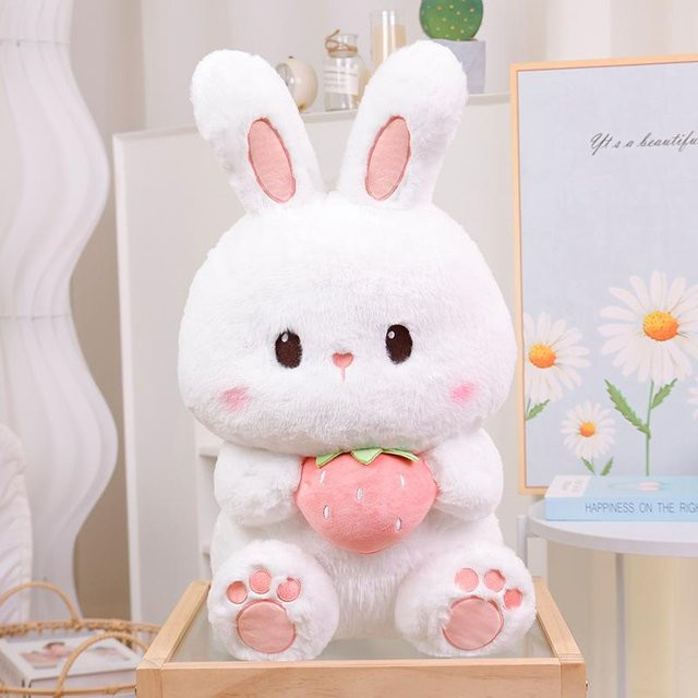 Süßer Mu Cheng Kawaii Kaninchen Plüschkissen, Stofftier, Weiß, 35cm - Bild 1