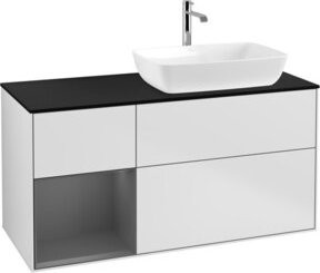 V&B Waschtischunterschrank Finion mit Wandbeleuchtung, Weiß lackiert, Breite: 120 cm, Tiefe: 50,1 cm, Höhe: 50,1 cm - Bild 1