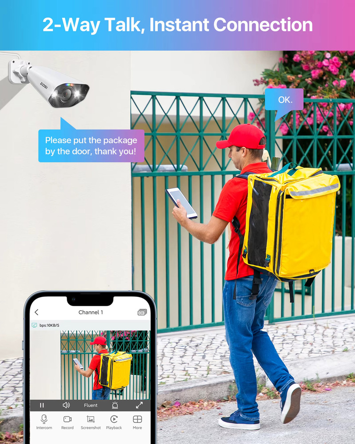 ZOSI 16-Kanal 4K PoE CCTV Sicherheitskamera Komplettset mit 8MP Außen-Videoüberwachungs-Kameras und 32CH Dual-Disk NVR inklusive 2-Wege-Audio - Bild 3