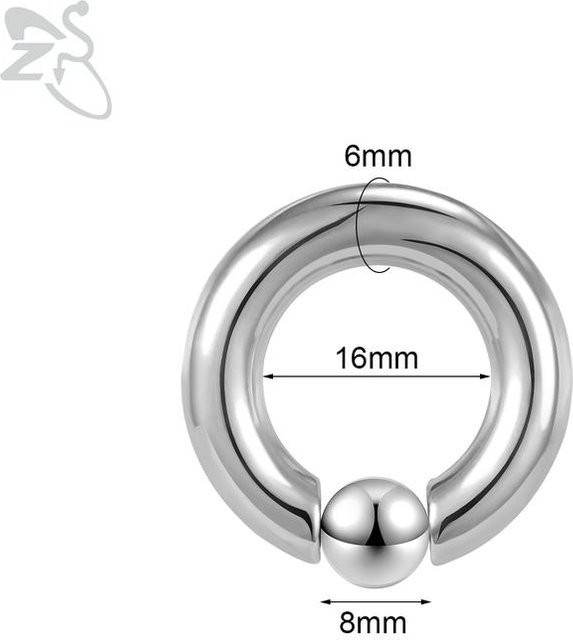 ZS Nasenring Edelstahl, Silber, Herren - Bild 1