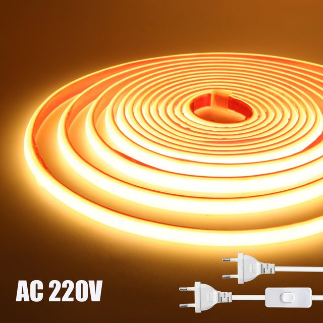 HEGEHE COB Neonstreifen Wasserdichtes Flexibles LED Lichtband mit Selbstklebefunktion, 240 m, Weiß - Bild 1