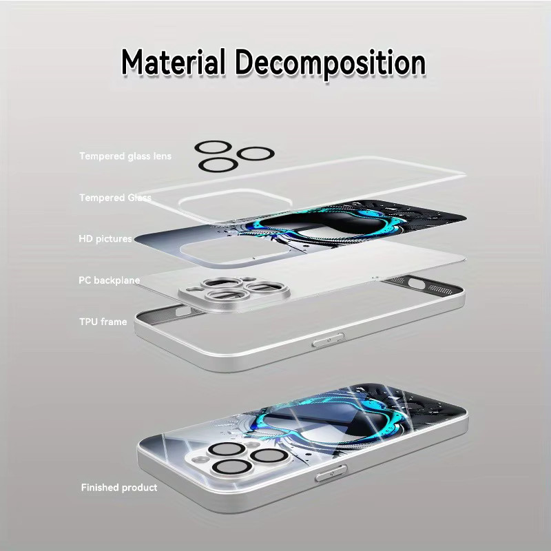 Galvanisierte Handyhülle mit Muster in Schwarz und Grau für Apple iPhone 11 bis iPhone 17 Pro Max - Bild 3
