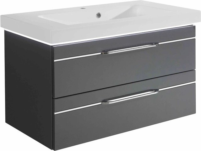 Pelipal Waschbeckenunterschrank Quantum 05 in Anthrazit Hochglanz B: 88 cm, T: 48 cm - Bild 1