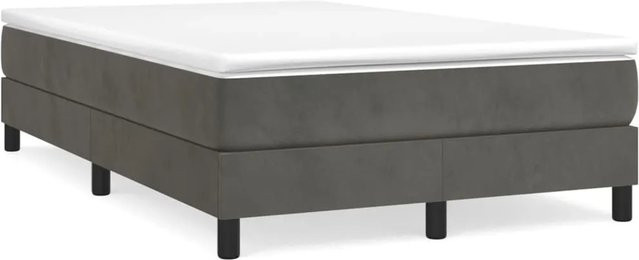 vidaXL Boxspringbett mit Matratze Dunkelgrau Samt B/T/H: 120 x 200 x 25 cm - Bild 1