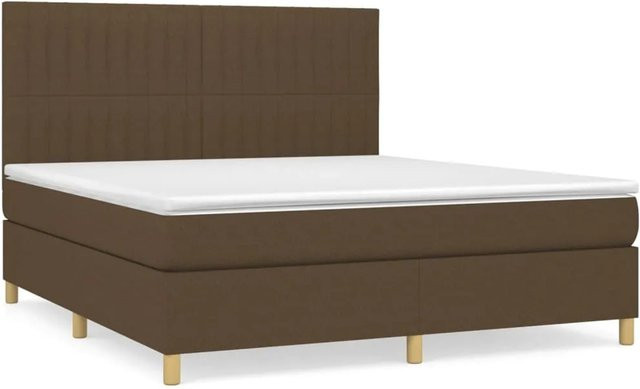 vidaXL Boxspringbett mit Matratze Hybrid-Design in Dunkelbraun, B/T/H: 180 x 200 x 128 cm - Bild 1