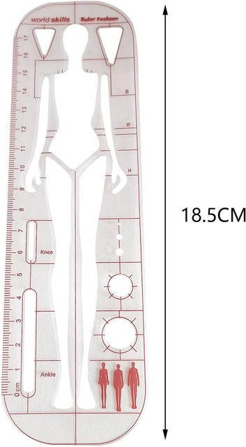 Sharprepublic Französisches Kurvenlineal aus Kunststoff, transparent, Zeichnungsvorlage für Schneiderei und Modedesign - Bild 1