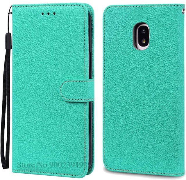 Samsung Galaxy J7 2017 J730 J730F Leder Flip Case Brieftasche Hülle in Himmelblau - Bild 1