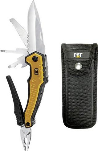 CAT 980381LG Multitool mit 9 Funktionen in Gelb inklusive Zange, Messer, Säge und Schraubendrehern - Bild 1