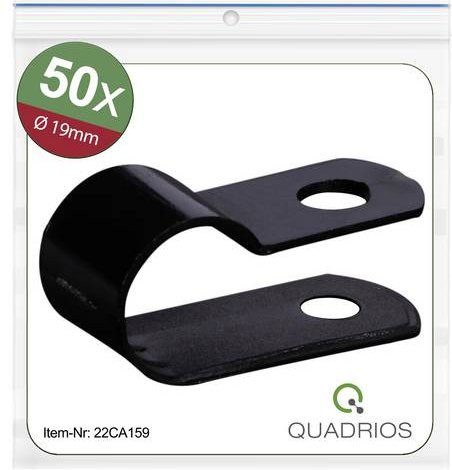 Quadrios 22CA159 Befestigungsschelle schraubbar aus Nylon in Schwarz mit einem maximalen Bündel-Durchmesser von 19mm - Bild 1