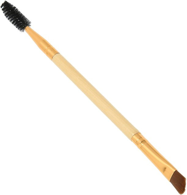 Wosawe Doppelendiger Augenbrauen-Wimpern-Pinsel, Holzfarbe, Unisex - Bild 1